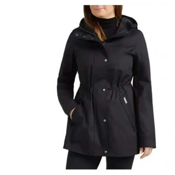 Hunter Jackets & Blazers - HUNTER ladie’s water resistant cotton smock jacket hooded black